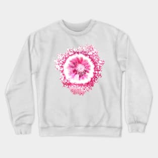 Magenta Flower Cell Acrylic Pour Painting Crewneck Sweatshirt